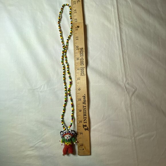 1970s Zuni Beaded Kachina Necklace Southwestern Vintage Art - Picture 14 of 14